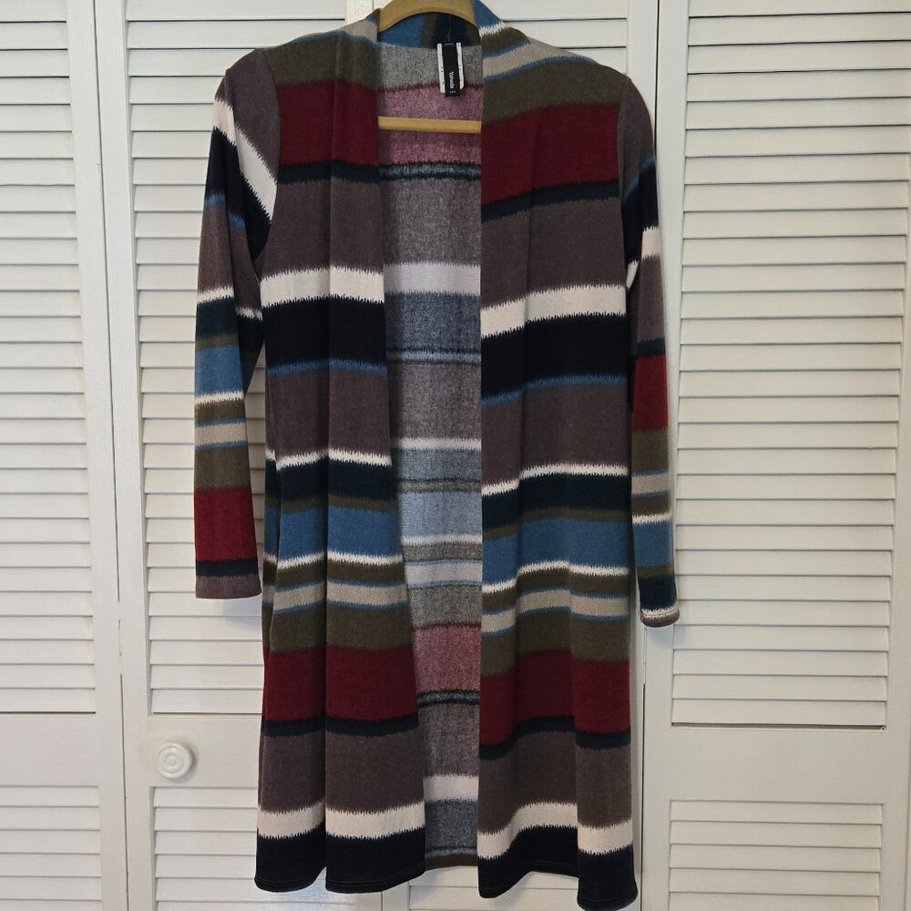 Boho Duster Length Striped Sweater - Size S